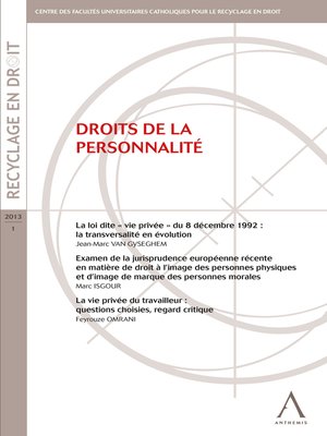cover image of Droits de la personnalité